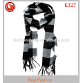 2012 new cotton brushed fringed Tartan scarf Mens scarf